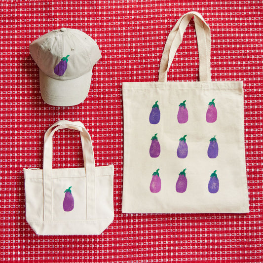 Eggplant Mini Zip Tote