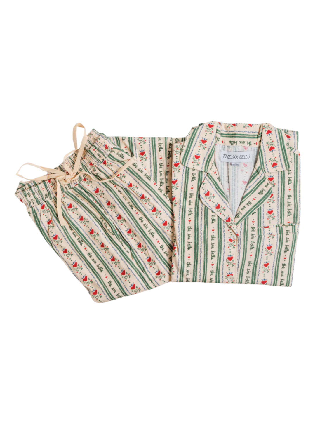 Ecru Logo Stripe Pajama Set – The Six Bells