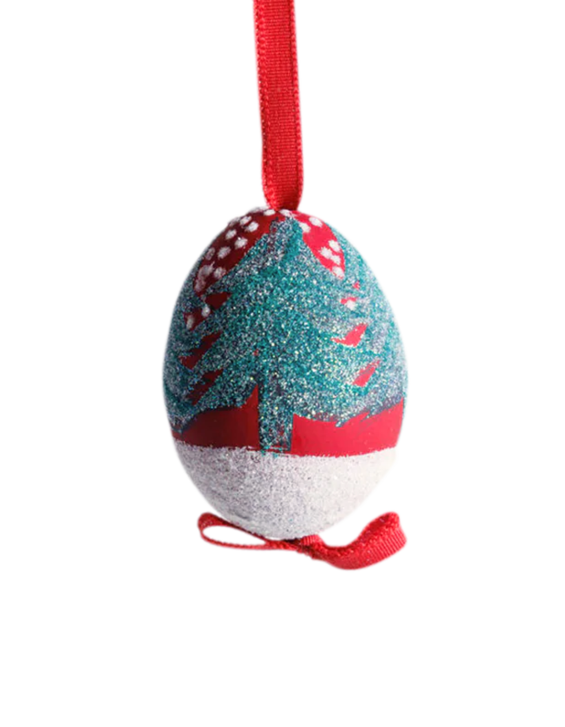 Glittery Trees Egg Ornament