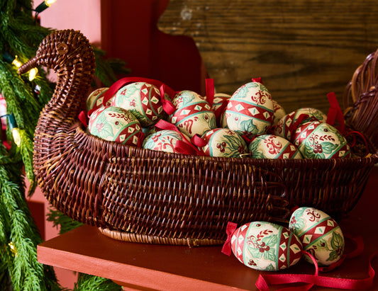Watercolor Holly Egg Ornament