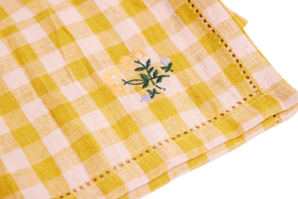 Mustard Leinikki Gingham Napkin Placemat Set