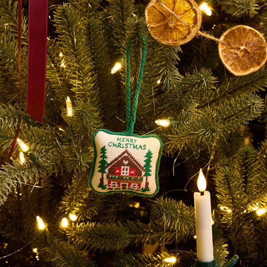 Merry Christmas Needlepoint Ornament