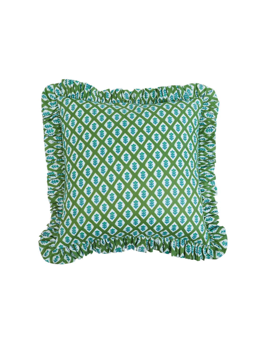 Garden Trellis Ruffled Pillow