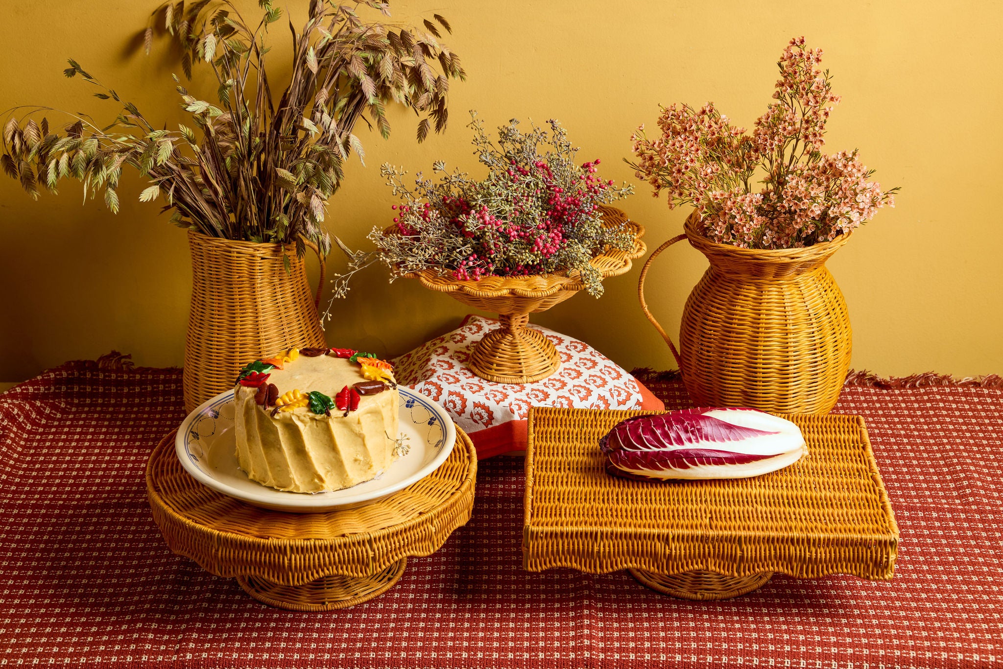 Rectangular Rattan Cake Stand – The Six Bells