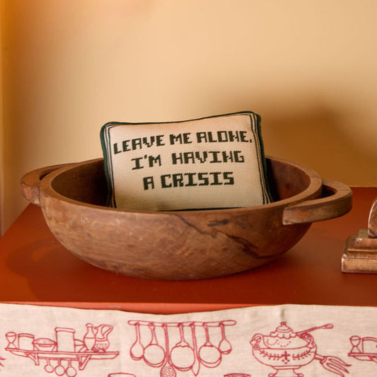 Crisis Needlepoint Pillow