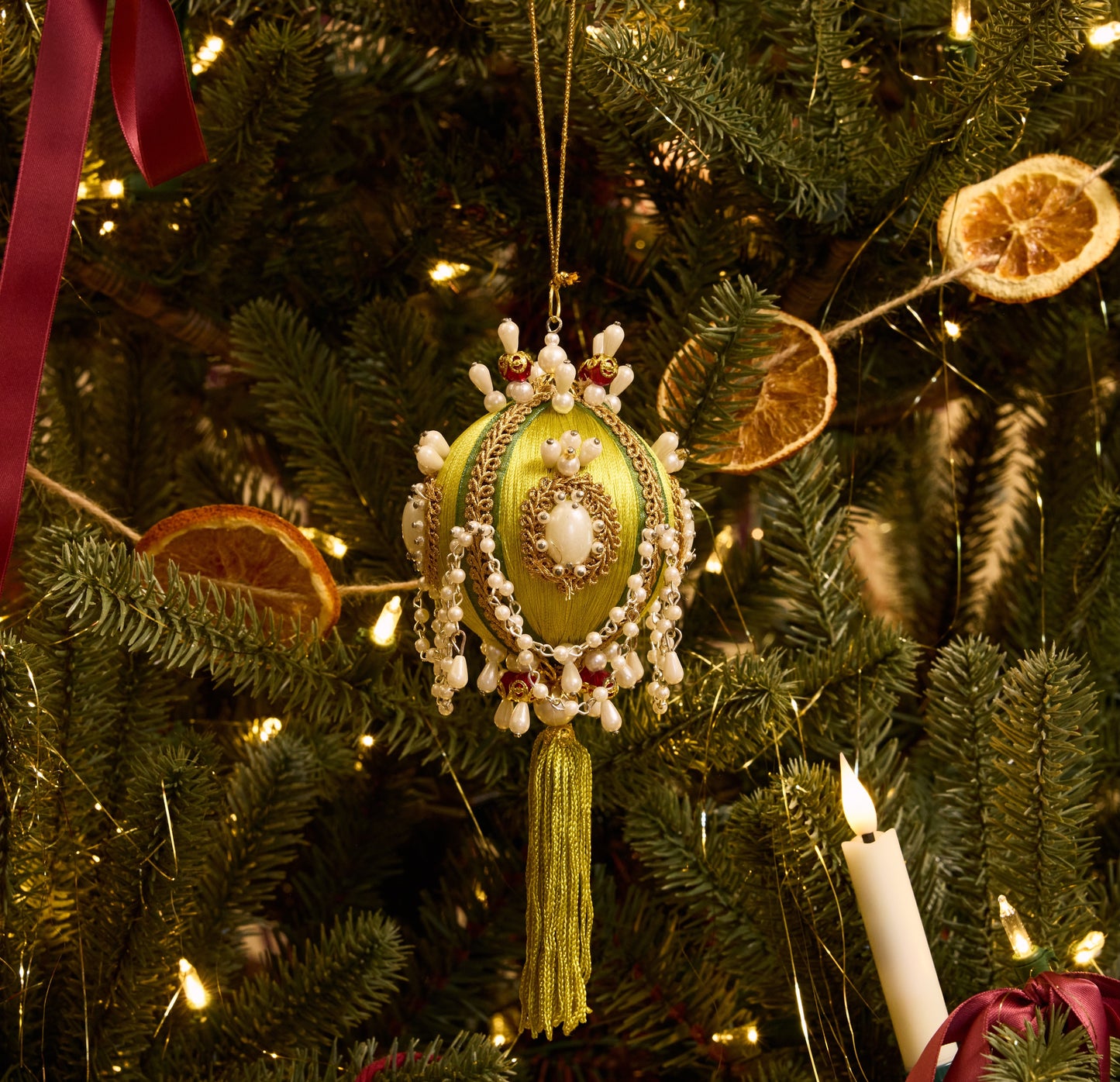 Pearled Swag Bauble Ornament