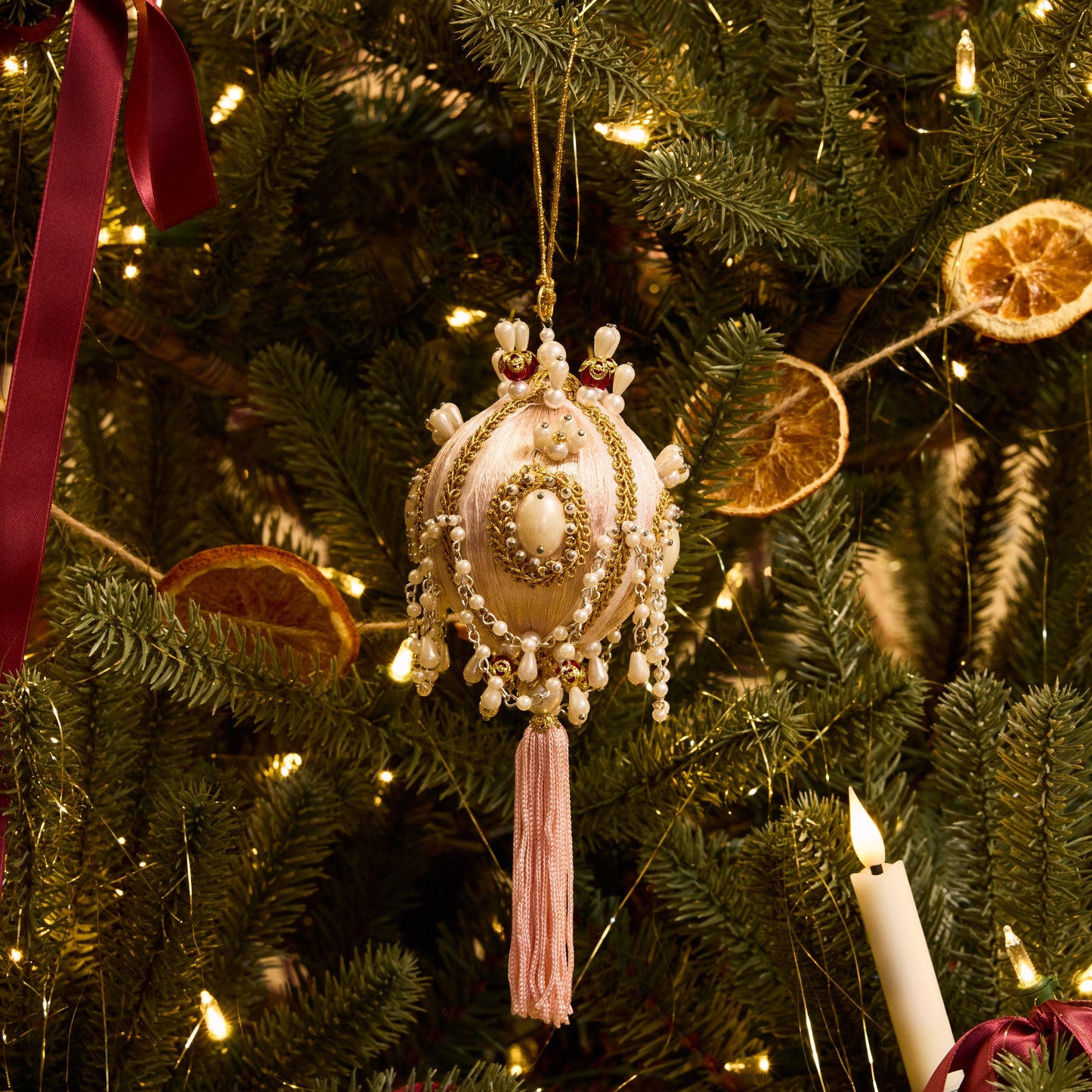 Pearled Swag Bauble Ornament