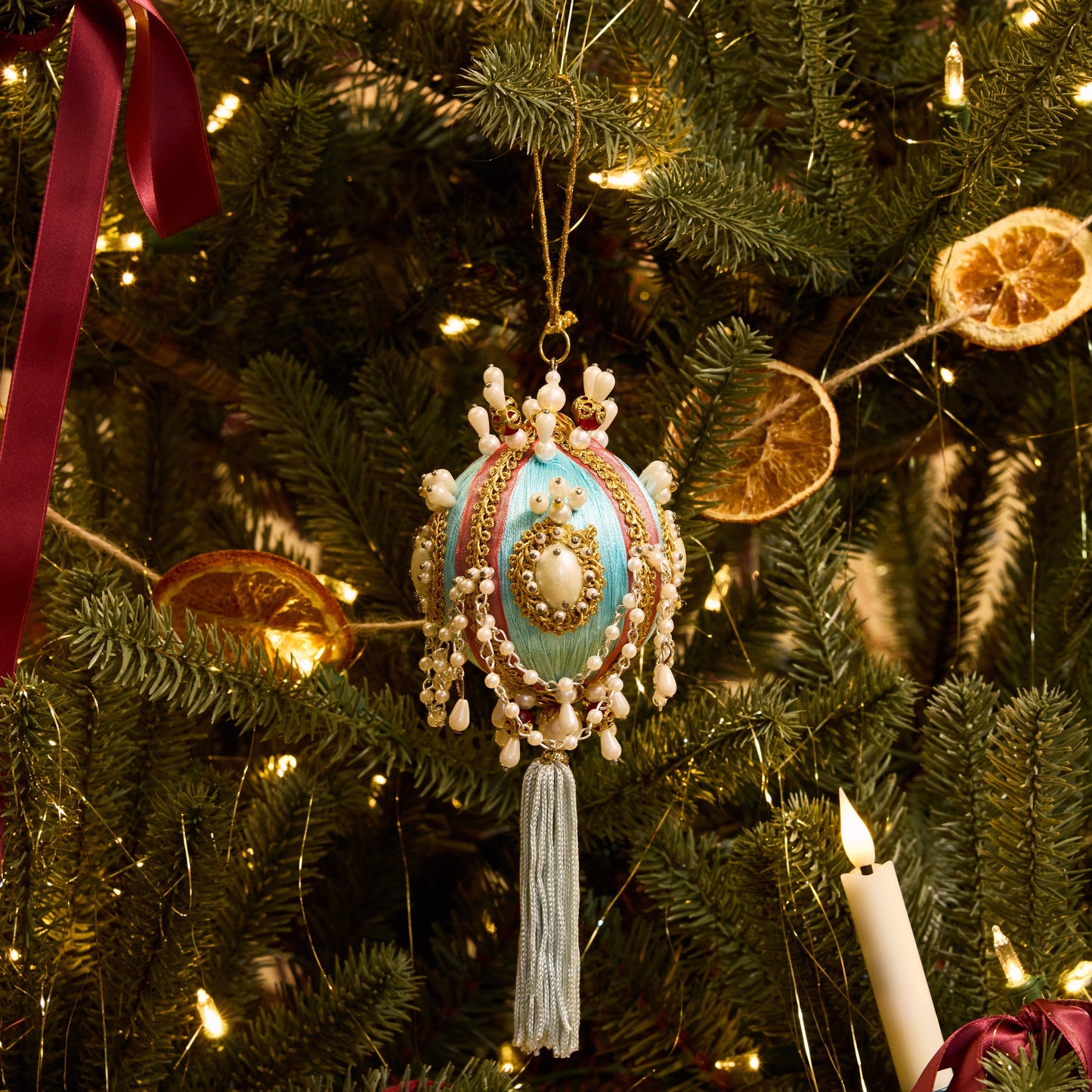 Pearled Swag Bauble Ornament