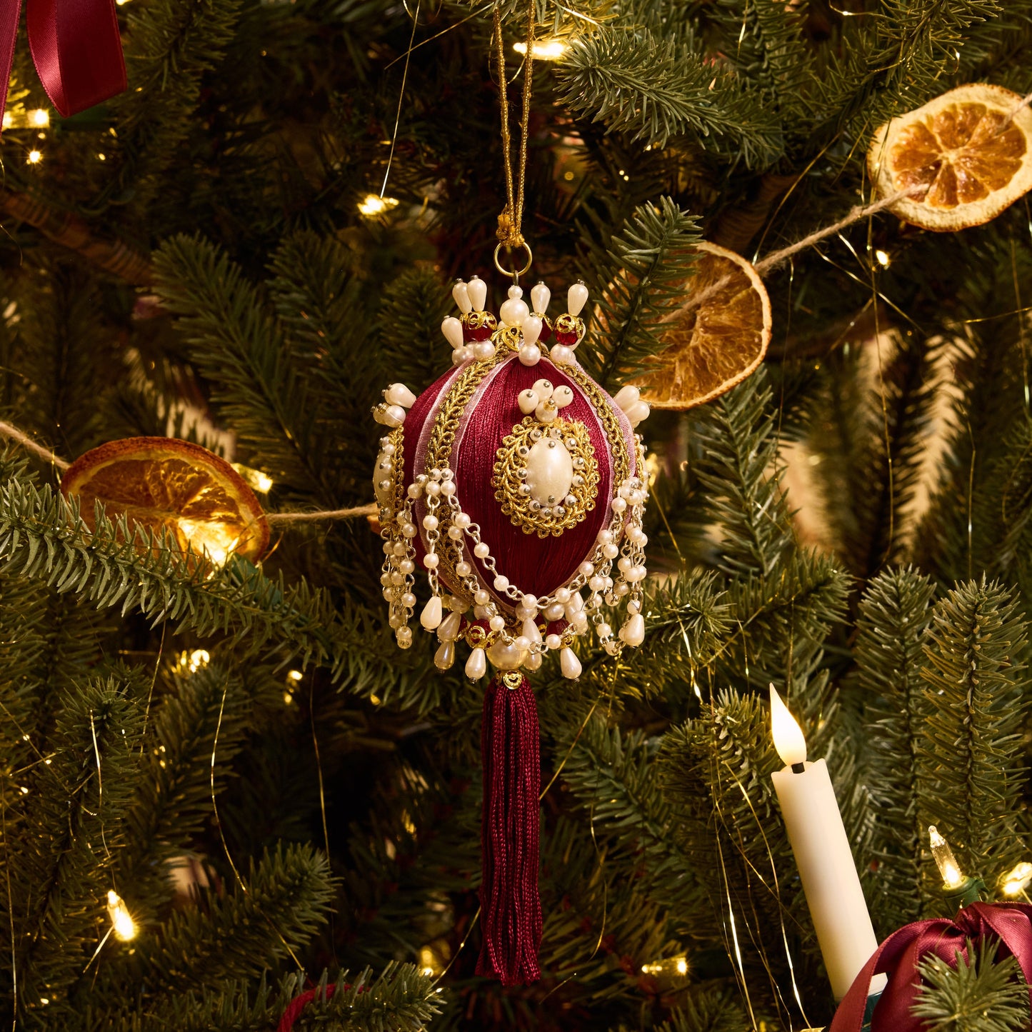Pearled Swag Bauble Ornament