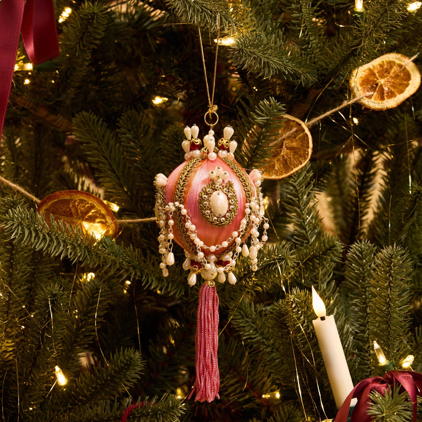 Pearled Swag Bauble Ornament