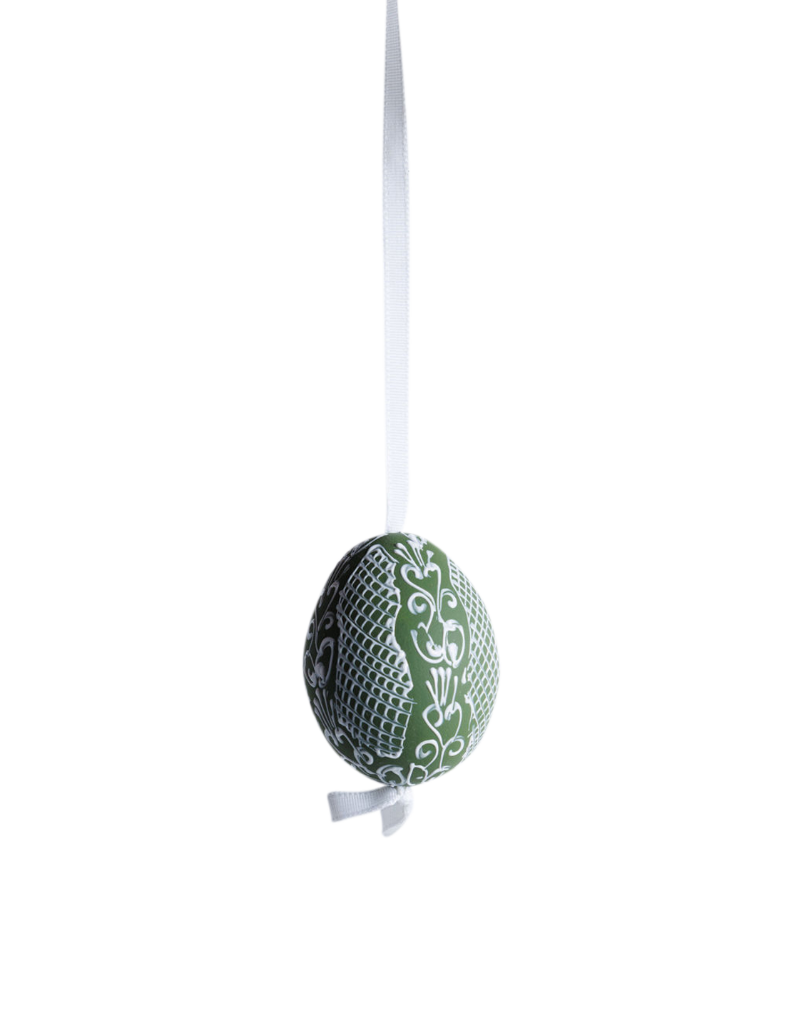 Green and White Lace Egg Ornament The Six Bells