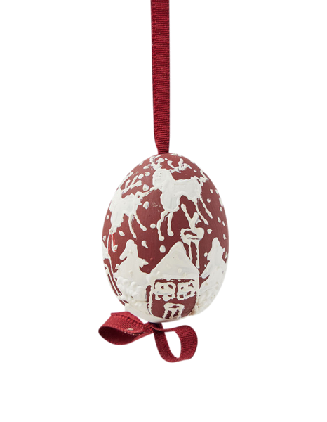 Snowy Village Egg Ornament – The Six Bells