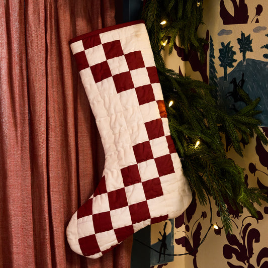 Crimson Crossing Quilted Stocking