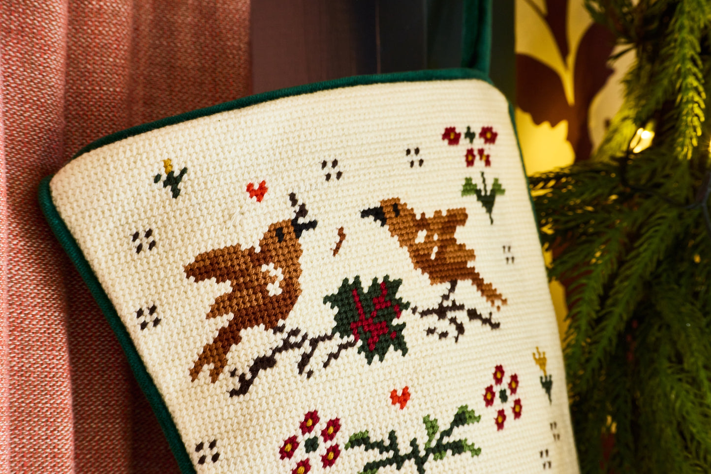 Swiss Folk Needlepoint Stocking