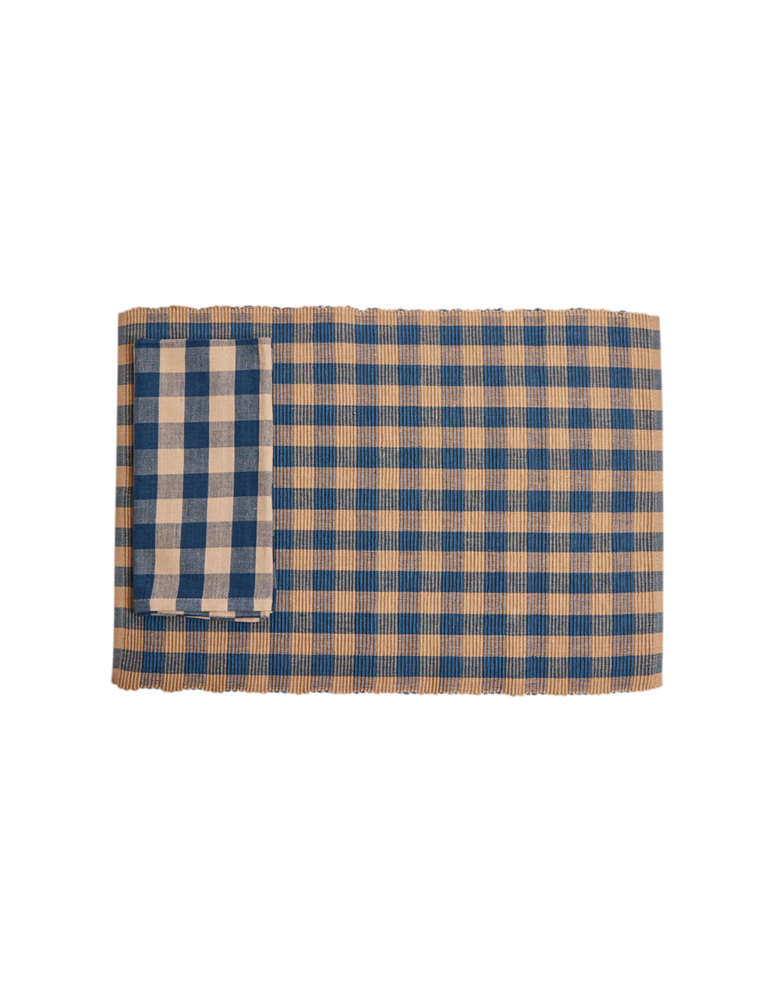 Navy Check Placemat Napkin Set