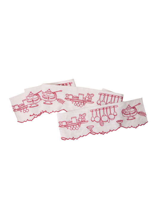 Redwork Embroidered Banner