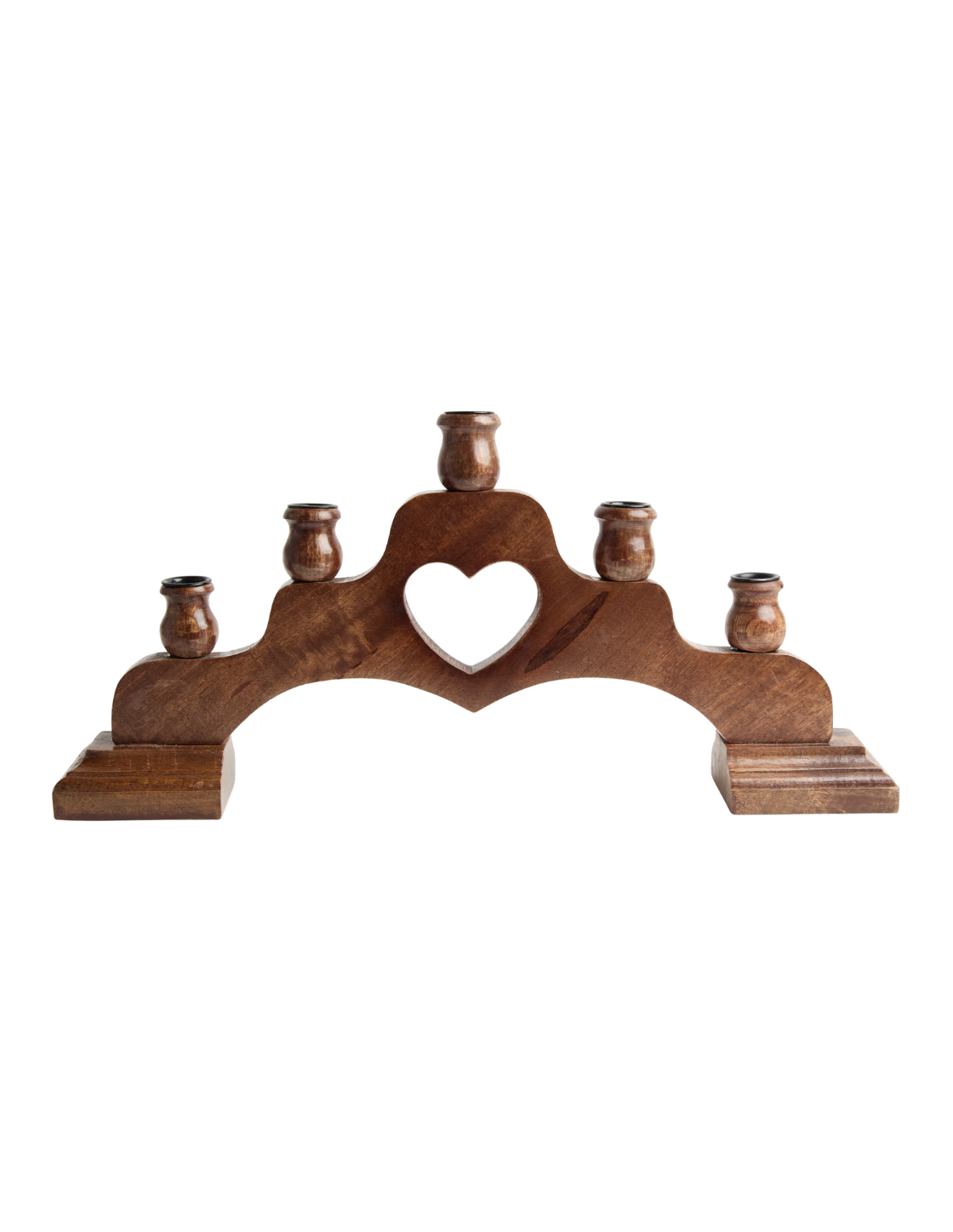 Wooden Heart Candle Holder