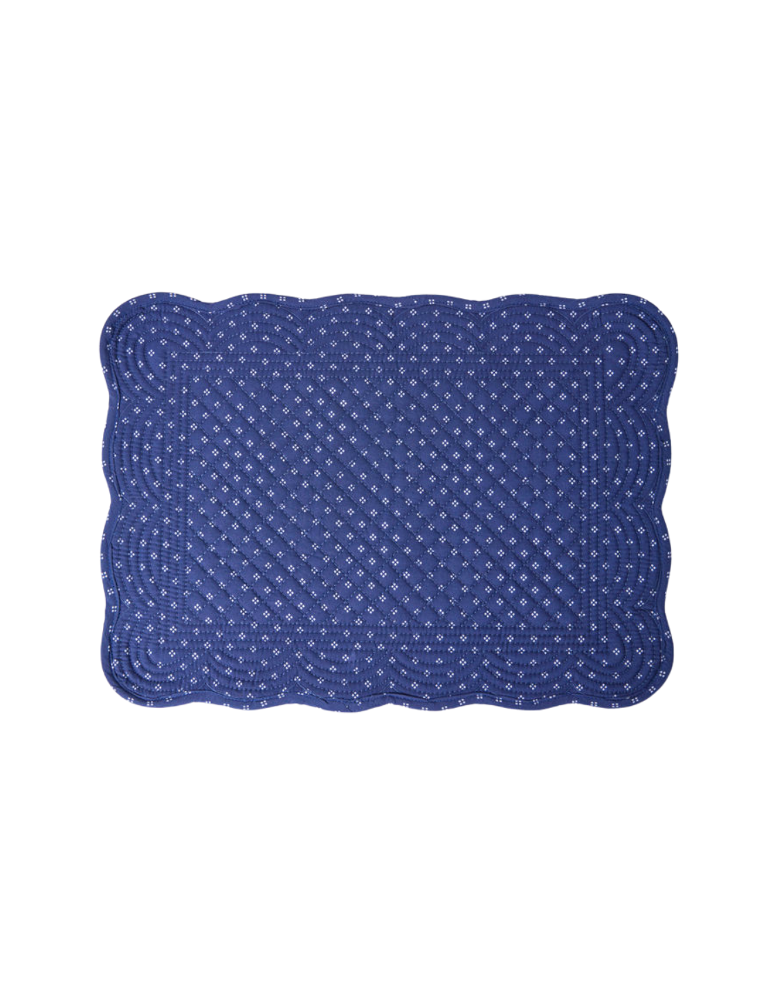 Blue Dotted Diamond Quilted Placemat Set