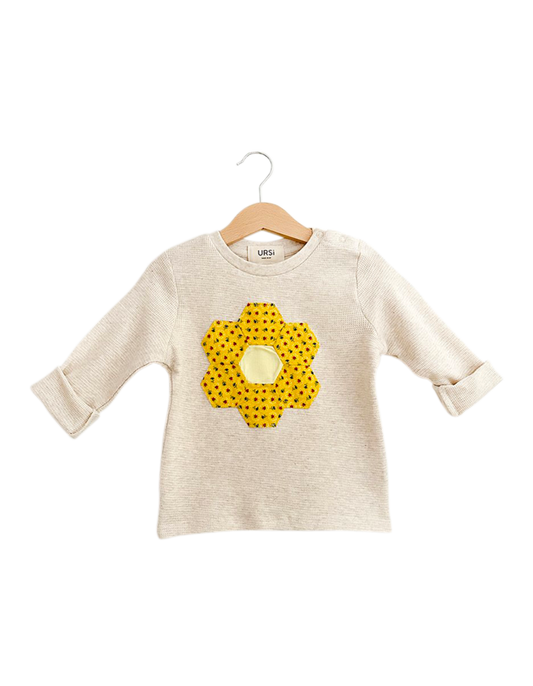 Yellow Honeycomb Folk Shirt