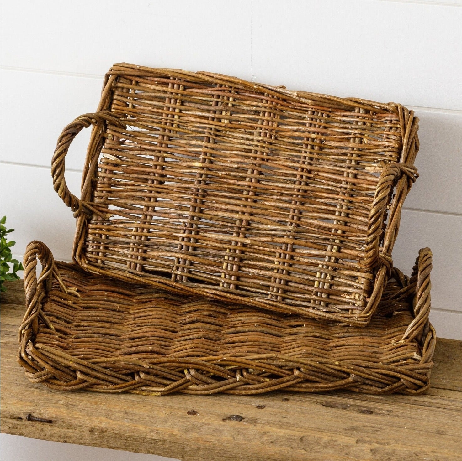 Wicker Basket Tray Set The Six Bells