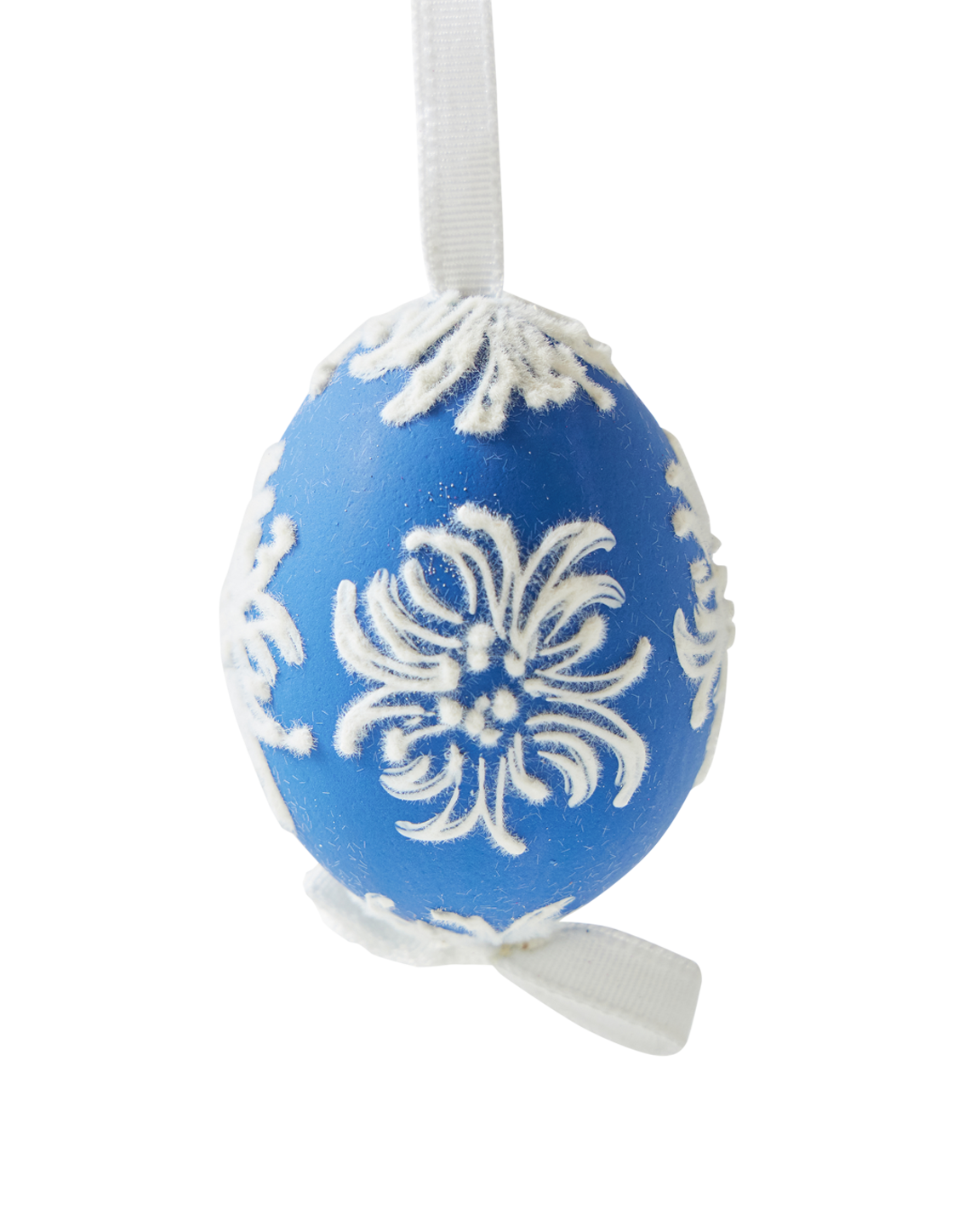 Blue Snowflower Egg Ornament